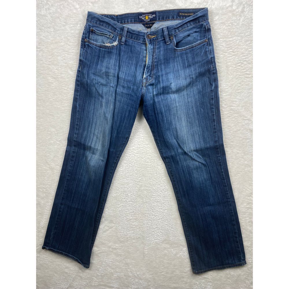 Lucky Brand 361 Vintage Straight Men's Blue Jeans Denim Pants Classic Fit 34x32